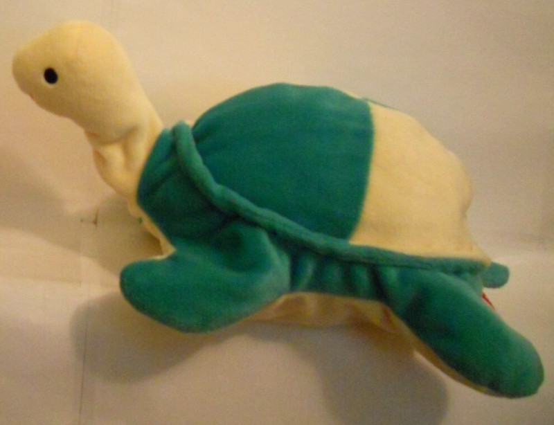 Ty Pillow Pals Turtle 11.5 Inch **Rattles** Soft Stuffed Toy 1996 (No Hang Tags)