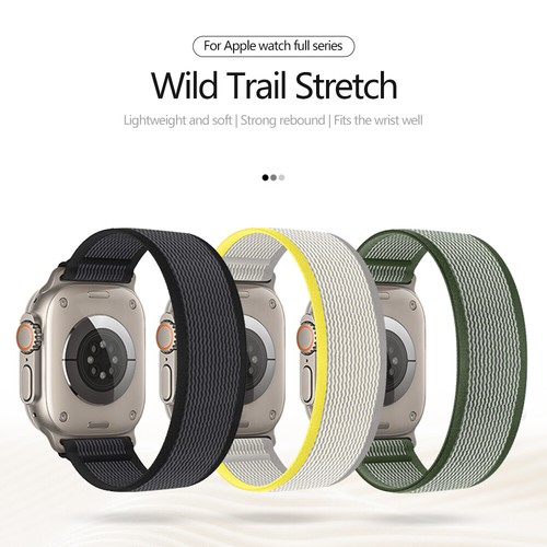Elastic Solo Loop Band Nylon Strap For Apple Watch Ultra 49mm 10 9 8 7 6 38-46mm - Picture 11 of 25