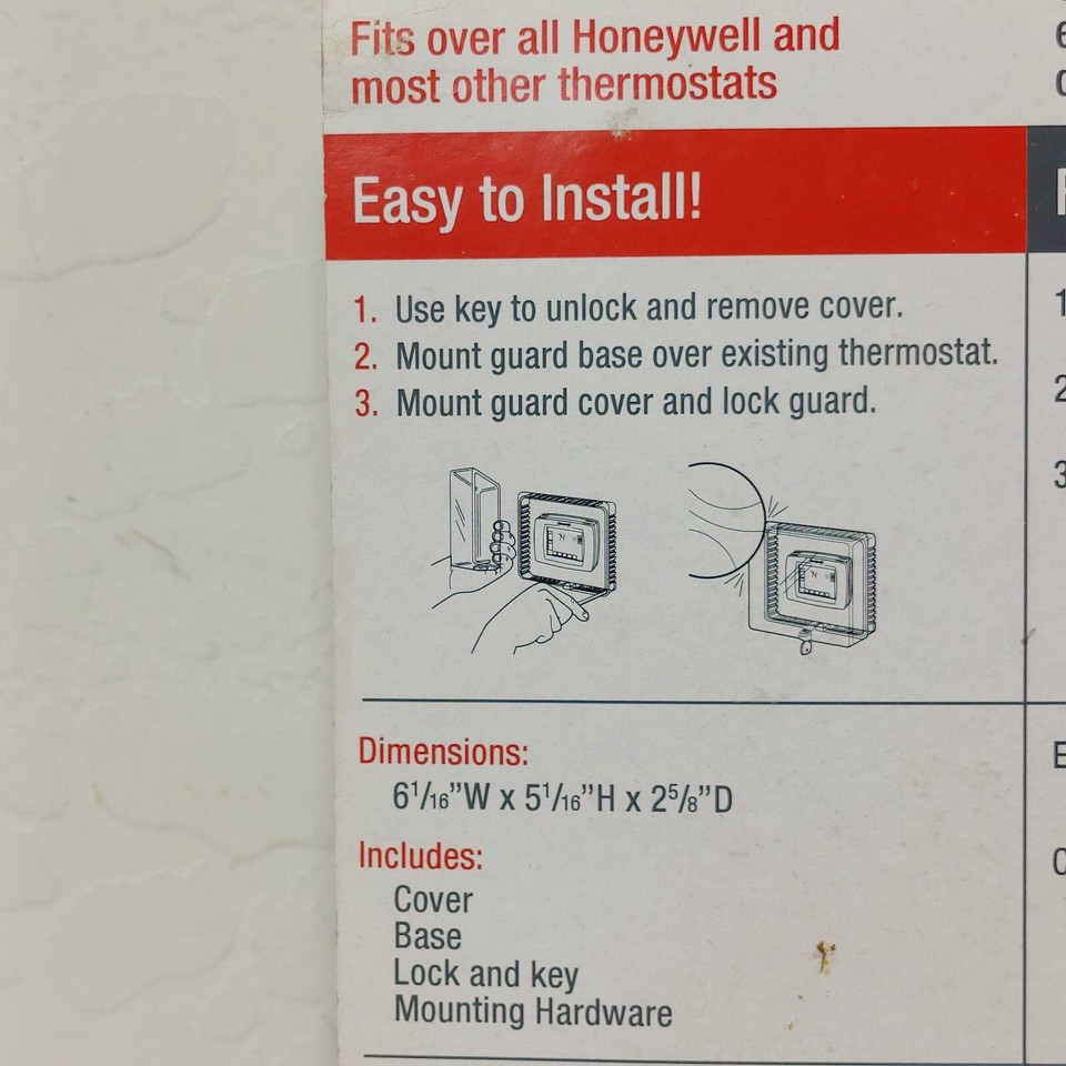 Honeywell Medium Thermostat Guard with Inner Shelf to Prevent Tampering