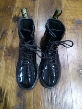 Doc Dr. Martens 1460 Glitter J Boots Girls Sz 3 Y Black Sparkle Side Zip