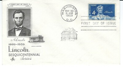 USA USA 1959 A. LINCOLN UMSCHLAG ERSTER TAG FDC 30. MAI 1959 (C23)