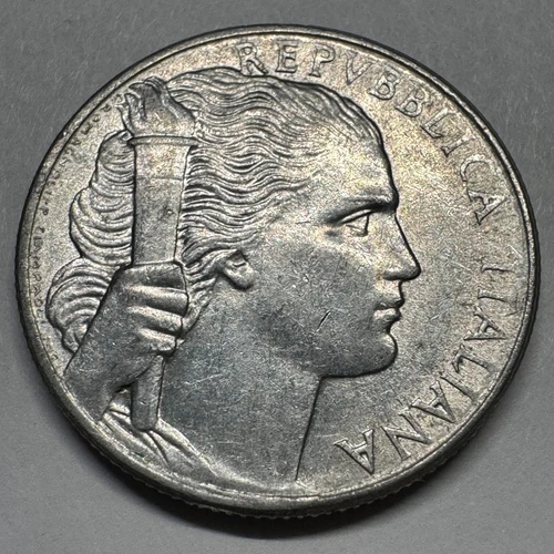 Photo of a 1950 Italy 5 Lire (1946-2001) from an eBay listing that sold on Jul 22, 2026