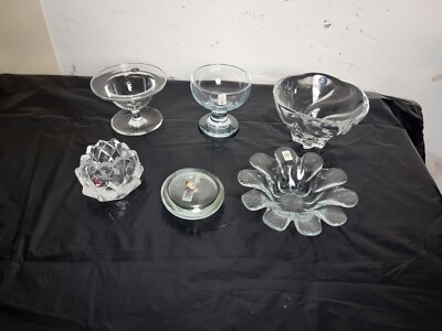 skandinavisches Glas Konvolut,  Royal Copenhagen, Holmegaard, Orrefors, 6 Teile
