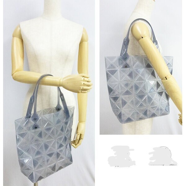 BAOBAO ISSEY MIYAKE DAZZLE Clear Gray Tote Bag Handbag BB22
