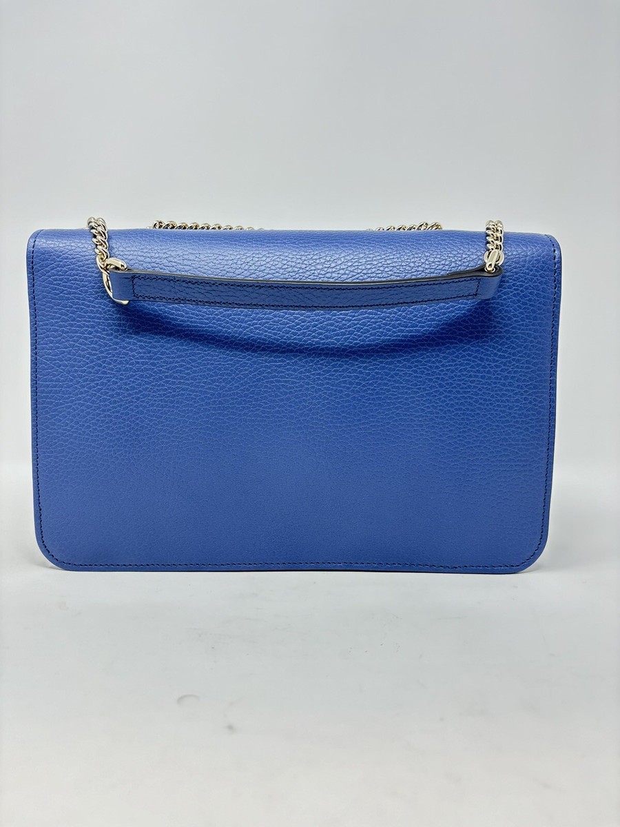 GUCCI グッチ グラム リザードスキン ブルー スパンコール バッグ Gucci GG Interlocking Handbag Dollar Calf Leather Large Blue