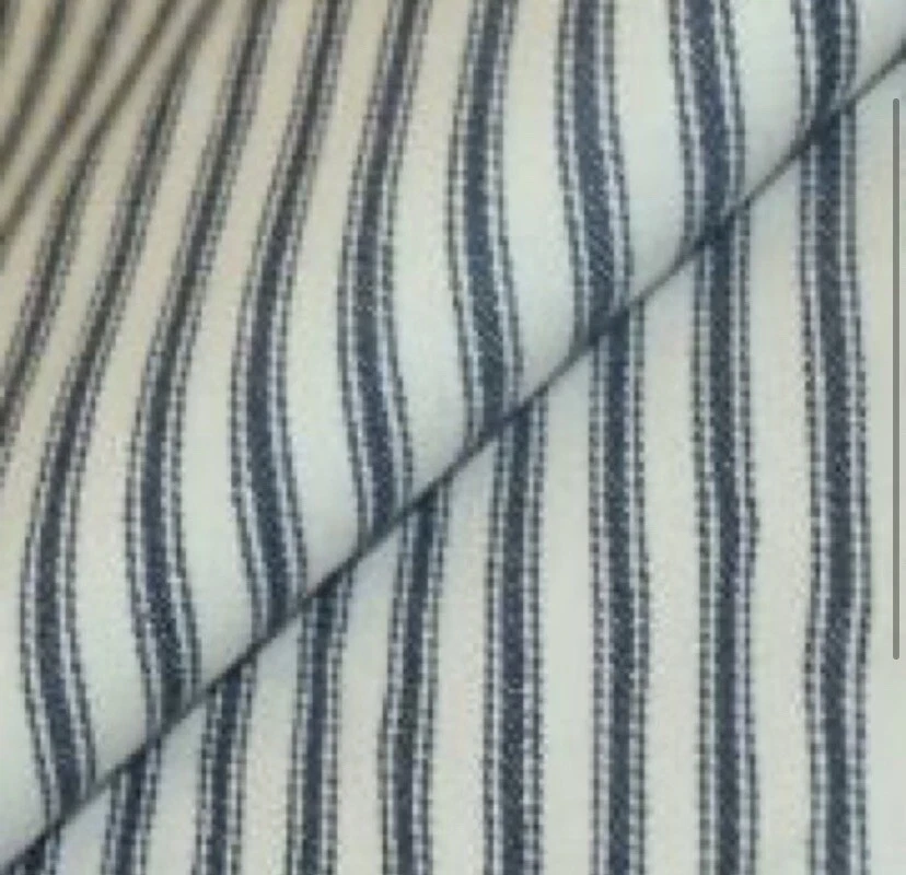 Cotton Ticking Navy Blue Fabric - Image 3 of 4