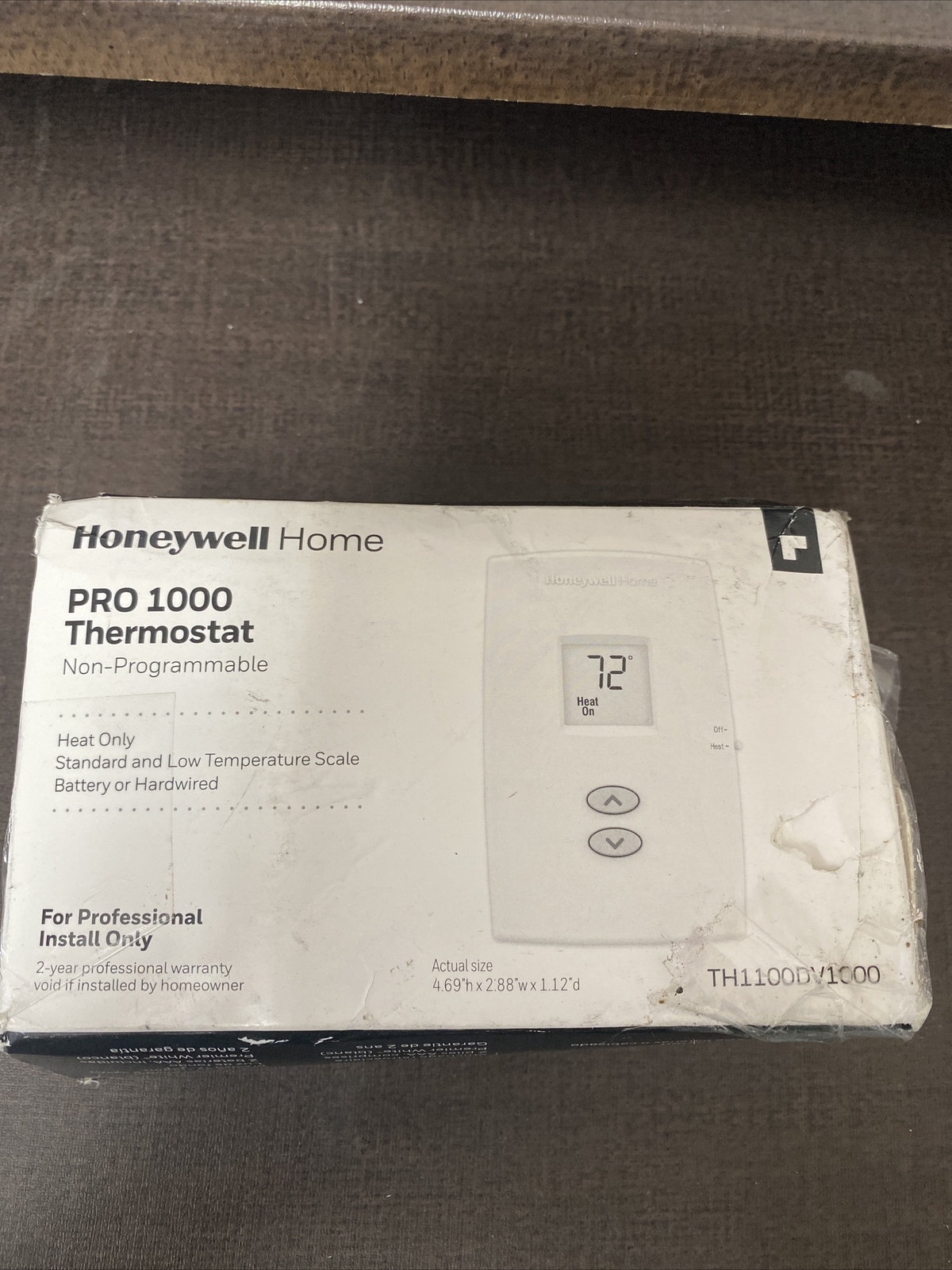 HONEYWELL TH1110DV1000 PRO 1000 VERTICAL THERMOSTAT NON-PROGRAMABLE (1H/1C) *NEW