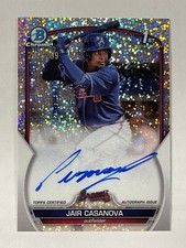 2023 Bowman Chrome JAIR CASANOVA 1st Bowman Speckle Auto 232/299 #CPA-JCA Braves