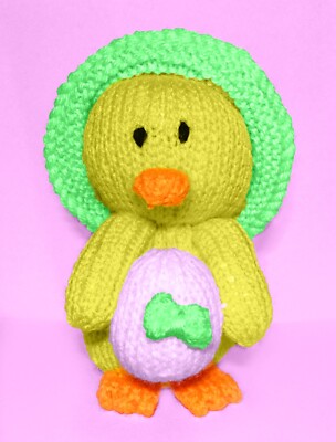 STRICKANLEITUNG - Mohn das Küken schoko orange Hülle / 14 cm Osterspielzeug
