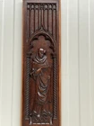 Exceptional Gothic Revival panel in oak with Knight 22.8 inch high