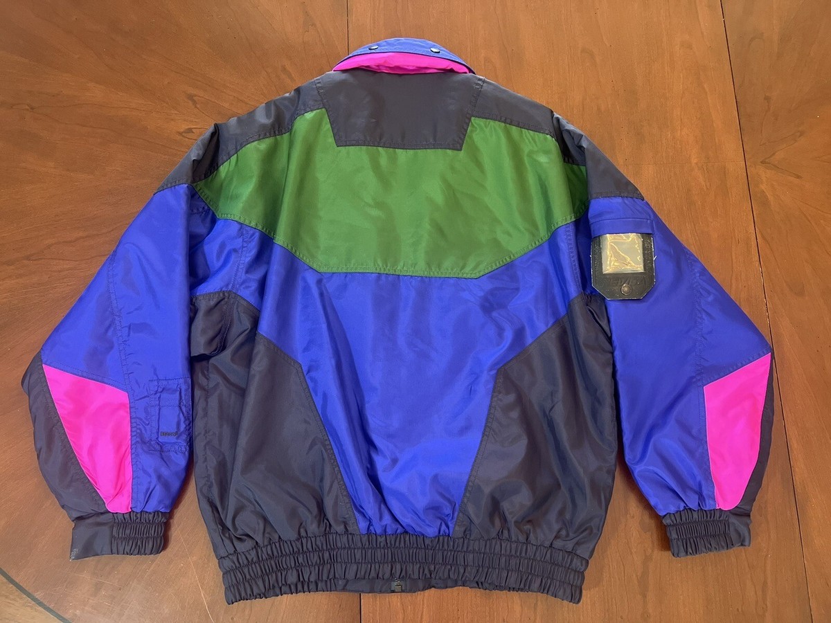 【90s】希少！モスキーノ♡クチュール　テーラードジャケット ハートマルチカラー Vintage Color Block NEVICA Jacket 42 FS 12.9 Ski Classic Green