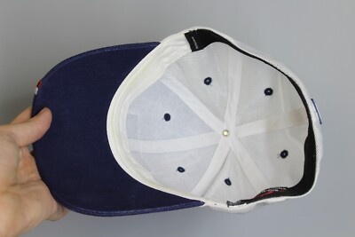 VINTAGE 2003 EMINEM FITTED HAT BABY BLUE & WHITE E LOGO SLIM SHADY