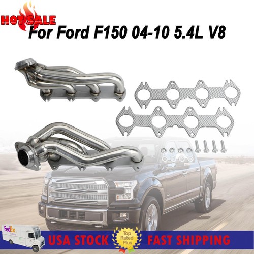 Stainless Exhaust Manifold Shorty Headers Performance Fit Ford F150 04
