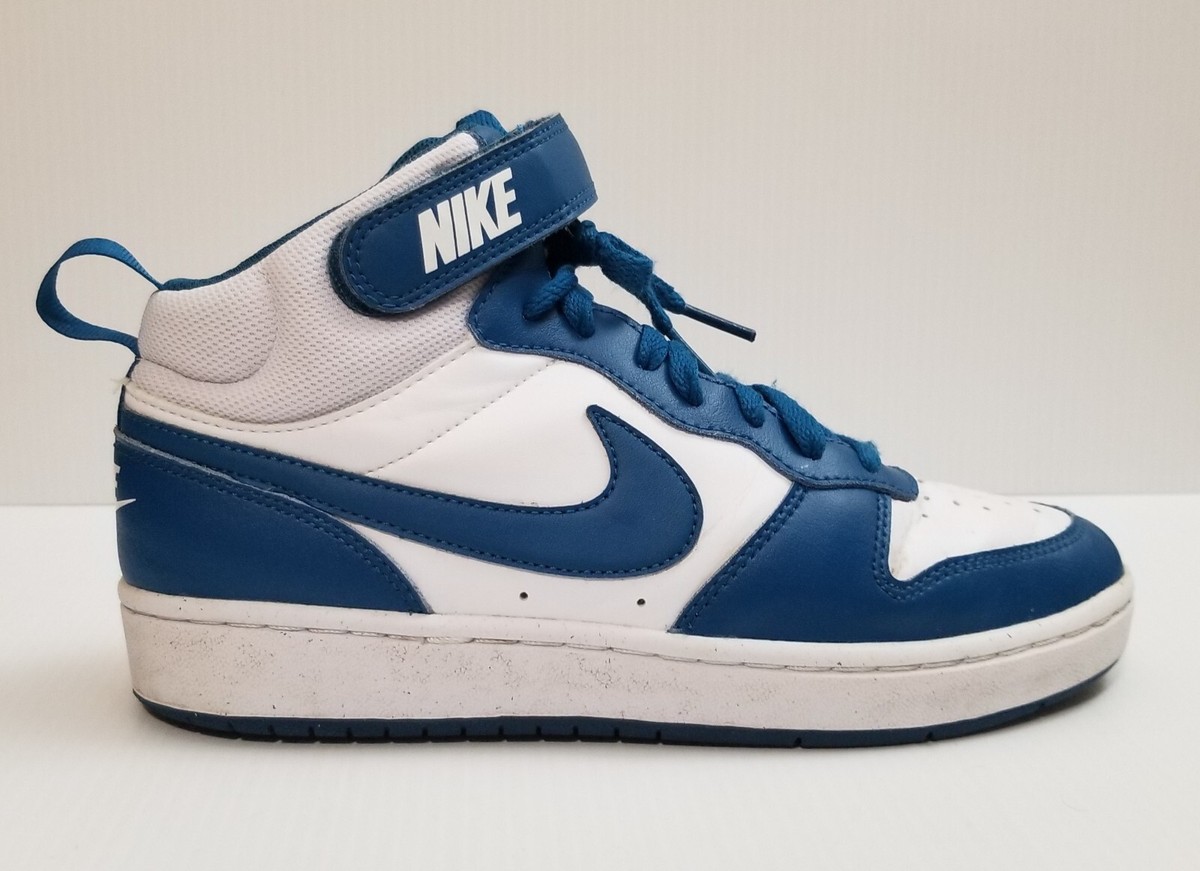 Nike Court Borough Mid 2 Youth Size 6.5Y Sneakers White/Blue