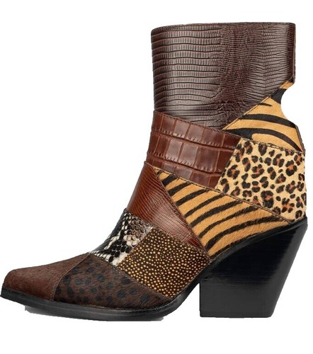 ITALIAN WESTERN LEATHER ZEBRA PRINT BOOTS | eBay display picture 1