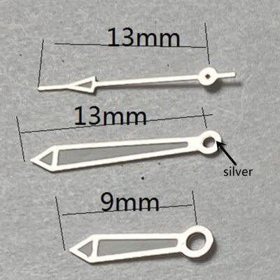 Green Lume Silver Trim 13mm Watch Hands for Miyota 2315 2035 2036 2115 2305