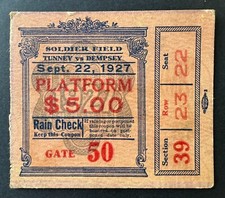 1927 Jack Dempsey v Gene Tunney Boxing Championship Ticket Stub Long Count Fight