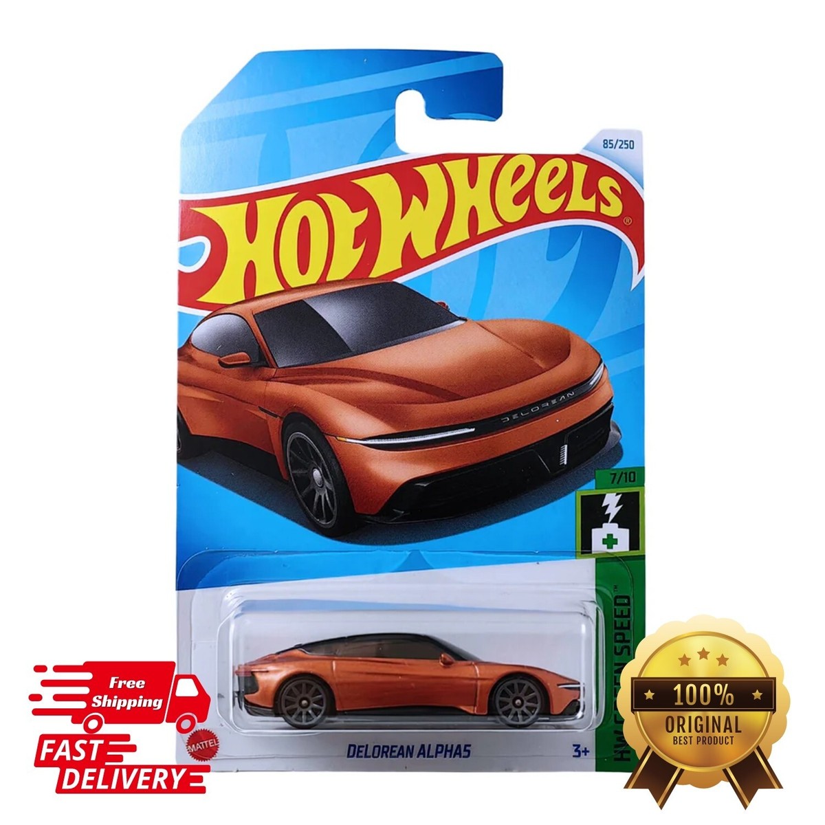 デロリアン NEW Hot Wheels Green Speed 7/10 Orange Delorean Alpha5 82/250 Free