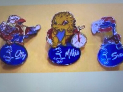 Reporters Pin SYDNEY OLYMPICS PINS 3 SOBO MEDIA MASCOT SET REPORTER CAMERAMAN ...