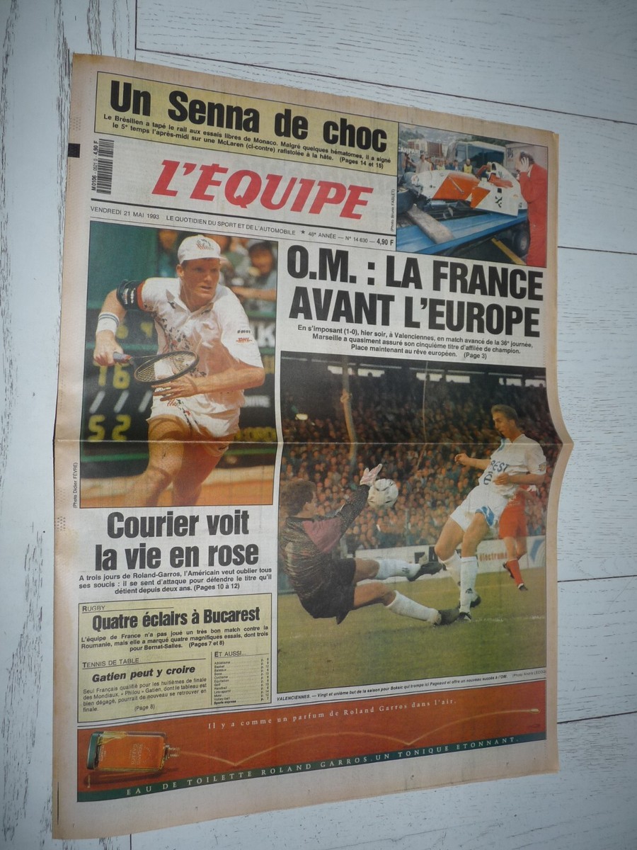Journal L'Équipe – Marseille OM – Coupe De France – 06 Mai 1993 – Édition Référence (État Correct)