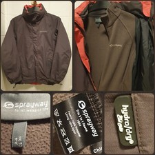 Sprayway Hydro Dry Tria 3 In 1 Fleece Jacket Womens Size 10 42 X 27 Brown Pink 