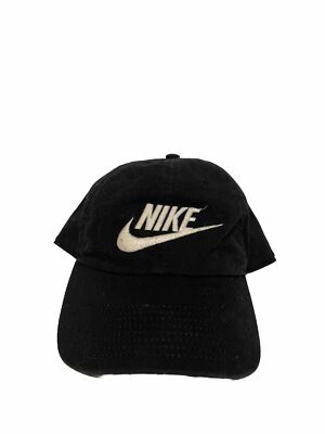 Vintage Nike Swoosh Black & White Adjustable Hat Embroidered