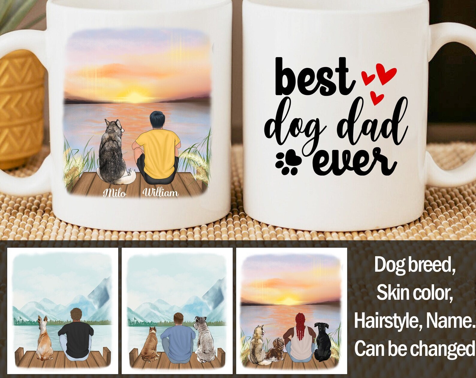 Best Dog Dad Ever Mug Dog Father Mug Dog Lover Mug Personalized Dog Dad Mug Dog
