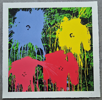 Mr. BRAINWASH Flowarh$ Flowers POPART Handsigniert 24'' x 24'' after Andy Warhol