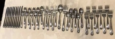 43 Pc Lot VTG Oneida Flatware Knives Forks Spoons SS  Teardrop Contemporary
