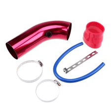 Red Car Cold Air Intake System Flow Turbo Induction Pipe Tube Aluminum Kit