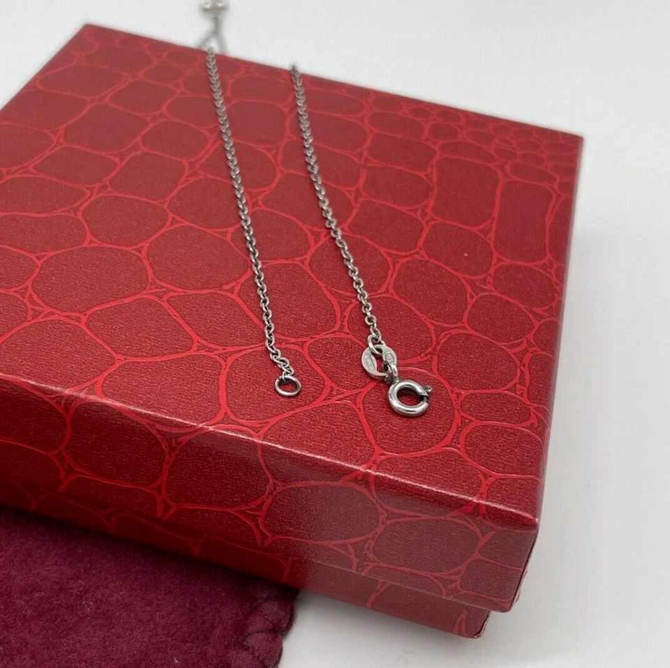 Collana donna vintage catenina pendente di perla naturale cristalli argento 925. - Immagine 3 di 4