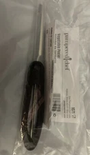 Pampered Chef Vegetable Peeler Black  7.5 in #1071 Stainless Steel Easy Grip