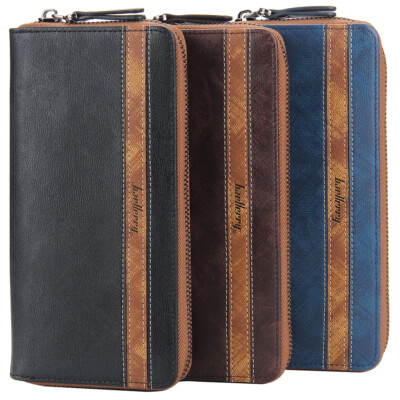 Leather Long Wallets for Men Zip Around Wallet Checkbook Cash Credit Card Holder