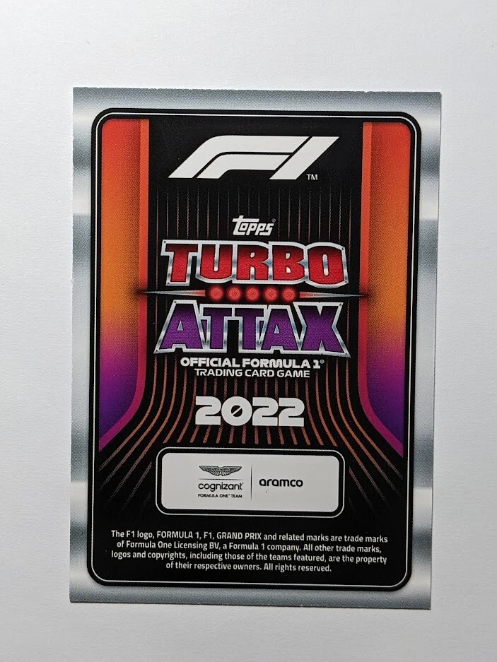 Topps F1 Turbo Attax 2022 #221 Sebastian Vettel LIVE ACTION - Image 2 of 2