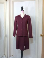Vintage Studio" Women's burgundy blazer and skirt suit. Size S