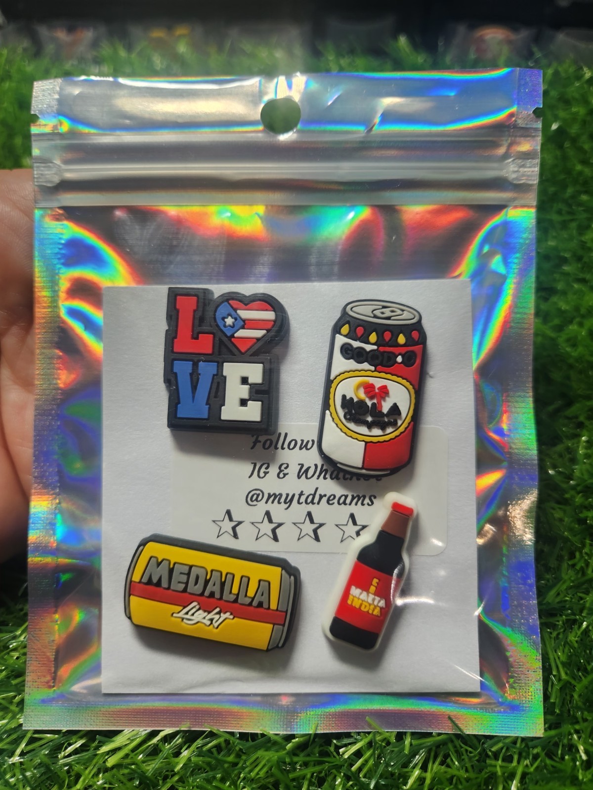 Puerto Rico Boricua Latinos 4pcs for Crocs shoe Decor, FREE SHIPPING!!