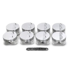 Sportsman 138100 Set Of 8 Piston 400 Flat Top 4.155 In Bore For Sb Chevy Forged
