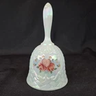 Fenton Bell Iridescent Milk Glass Basket Weave Hand Painted Hearts Barbour