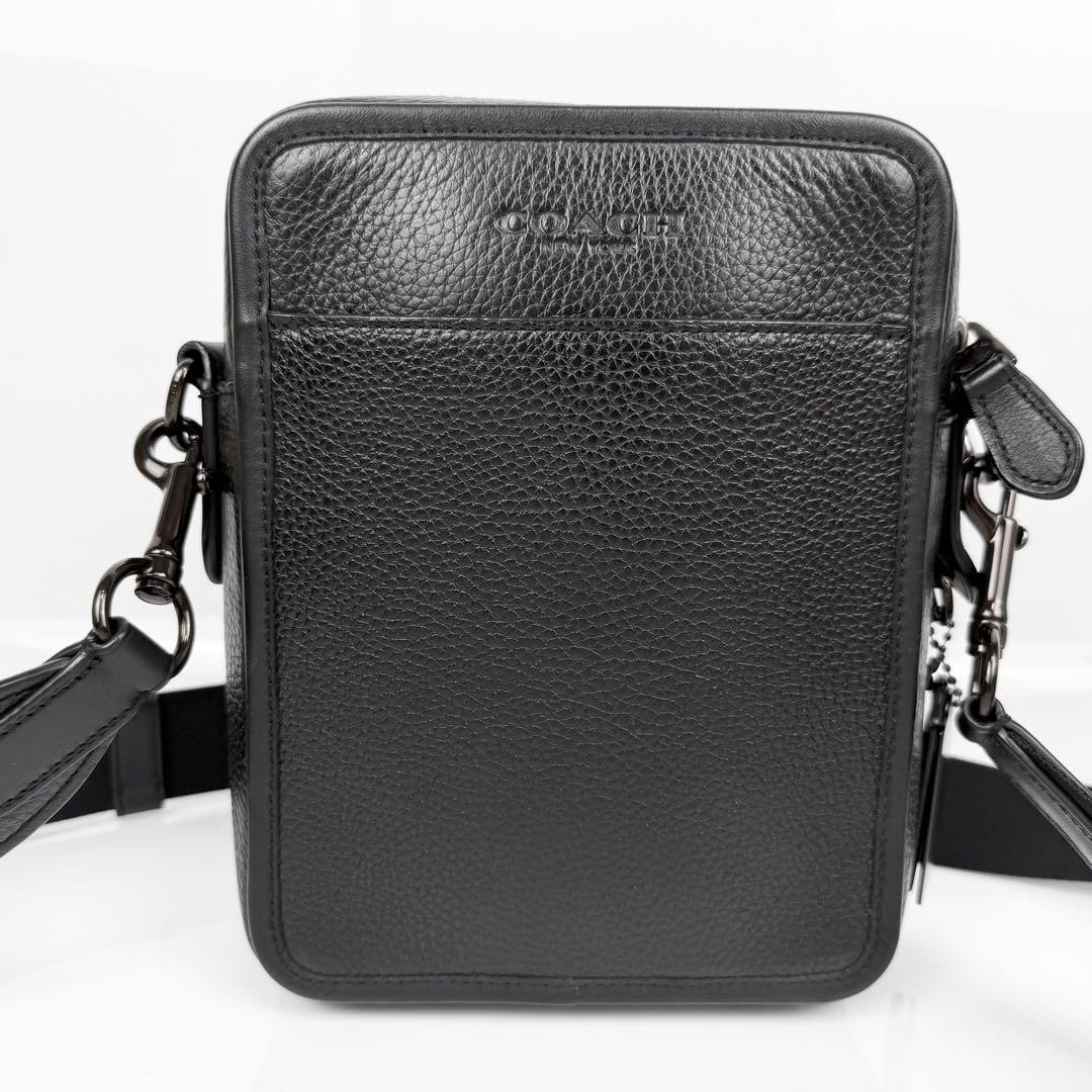 COACH CP178 Shoulder Bag Leather Black Crossbody Genuine Authentic Leather image 3