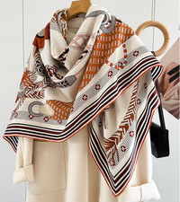 70 Cashmere 30 Silk Scarf 53'' Bandana Shawl Neckerchief totem Print Wrap new