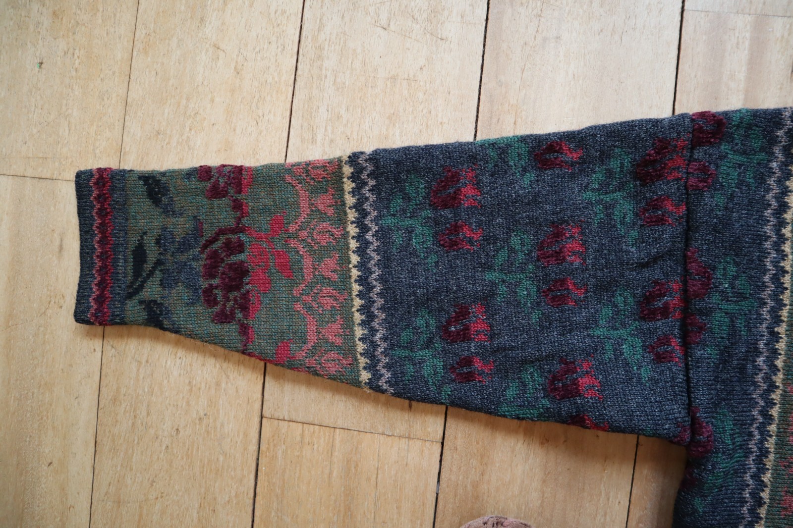 Multicolor Wool Blend Cherry Lewis Button Front F… - image 3