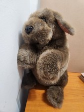 Vintage Folkmanis Furry Folks Brown Full Body Sitting Dog 16' Hand Puppet