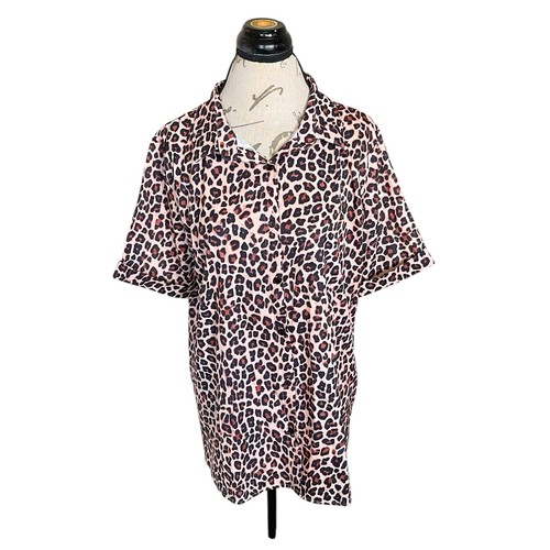 Damen Bluse Gr. XL Safari Y2K Animal Leopard Mob Wife Boho Herbst Herbst Herbst  - Bild 2 von 9