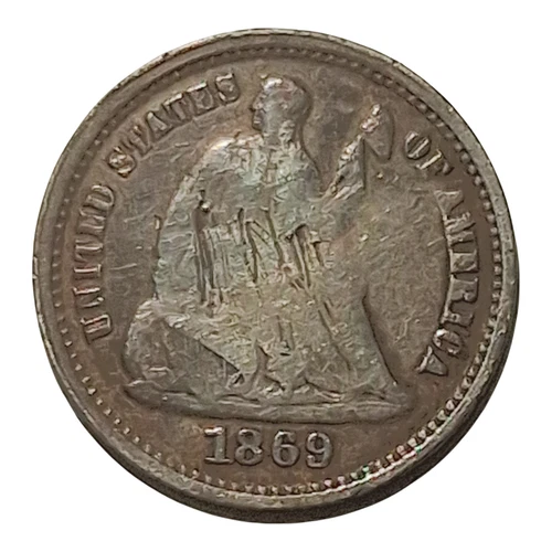 1869-S Seated Liberty Half Dime – Better S Mint Silver #1025