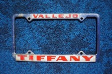 Vallejo California License Plate Dealer Frame - Tiffany