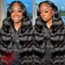 STOGEDEST Body Wave HD Lace Front Wig 32 Inch Human Hair Glueless
