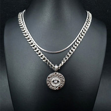 3-TLG. SET KETTEN & ANHÄNGER-VARIOCLIP PALLADINIERT MIT ZIRKONIA SCHMUCKJAGD