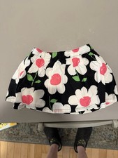 Gymboree Mädchen 2T A-Linie Blumen Rock schwarz Pull-On Gummibund gefüttert