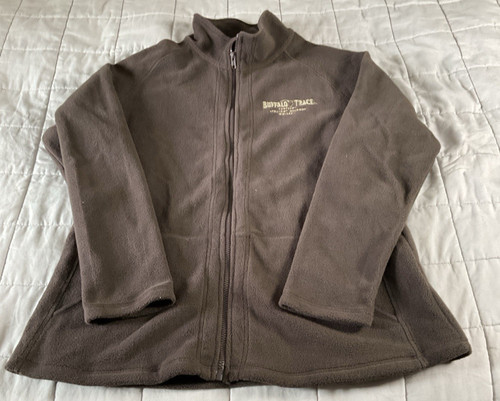 Buffalo Trace Bourbon Distillery Full Zip Size Large Fleece Brown Jacket