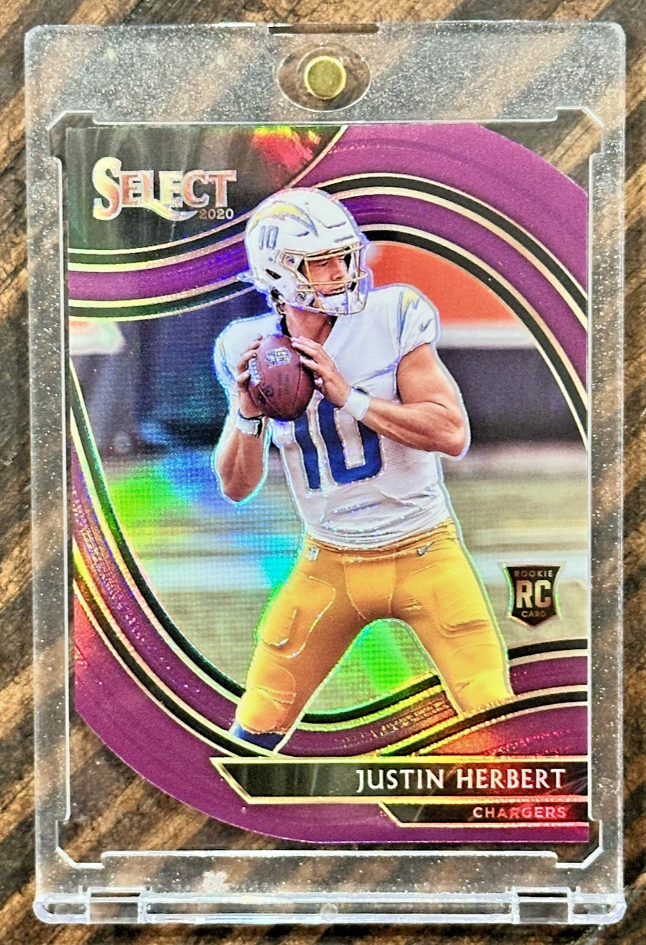 2020 Select Field Level Purple Die-Cut Prizm #344 Justin Herbert Rookie RC